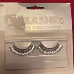 Silver eyelashes